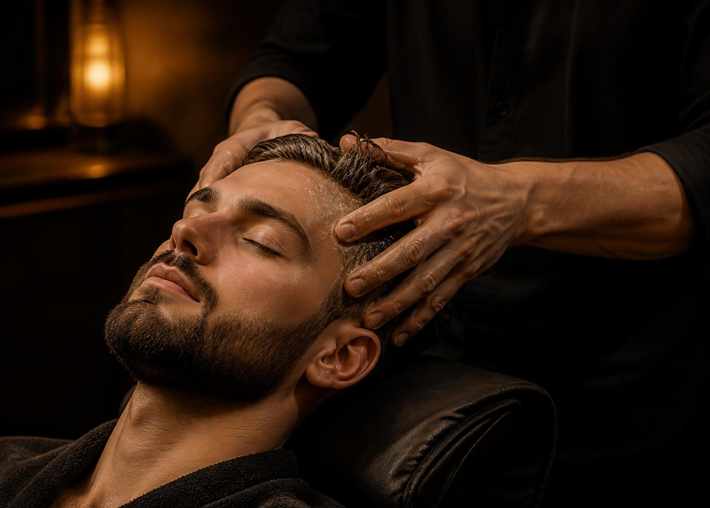 Tratamento profissional de couro cabeludo na Barbearia HORA